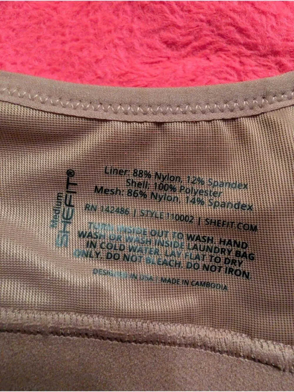 SHEFIT Mocha Tan Ultimate High Impact Front Zip Adjustable Sports Bra Medium